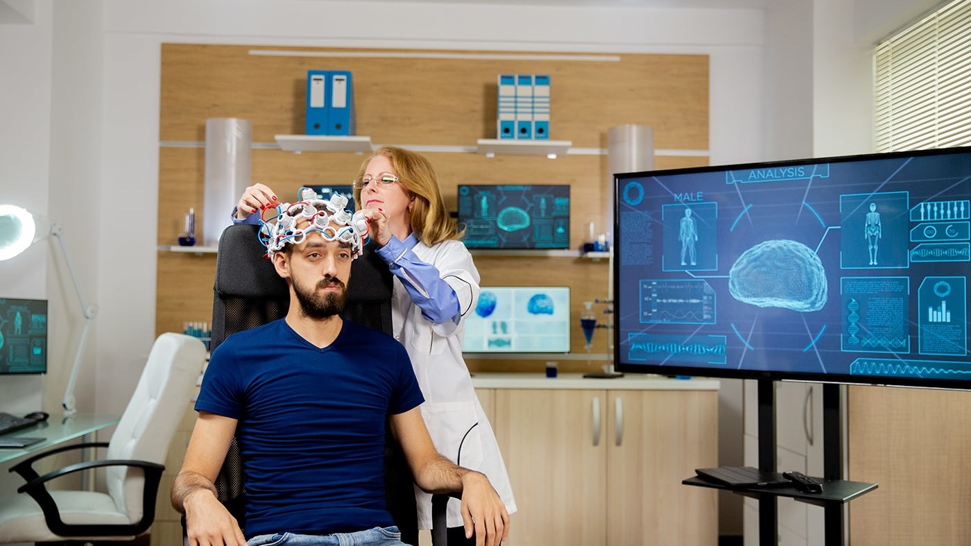 Patient getting brain scan