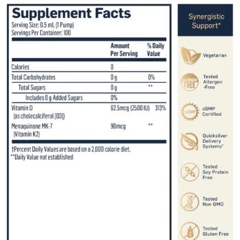 D3K2 Supplement Facts