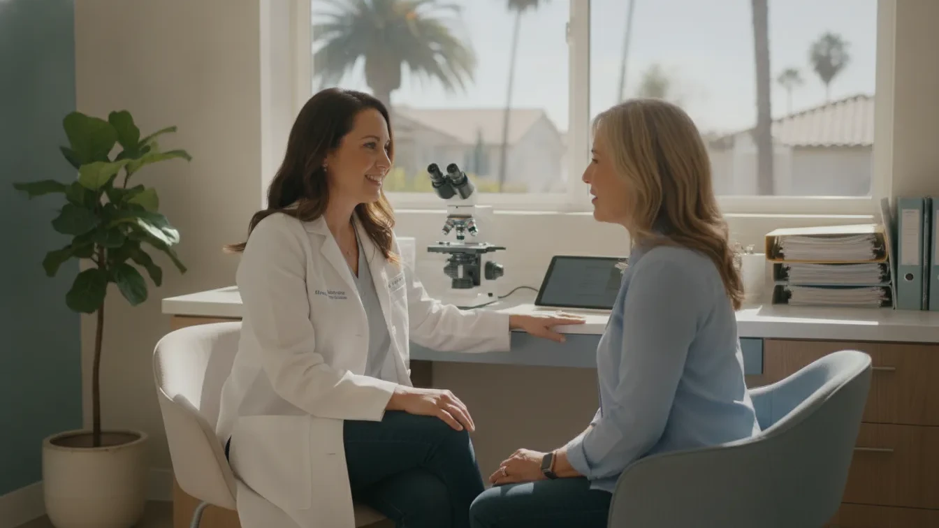 Functional medicine doctor consulting with a patient in a bright medical office