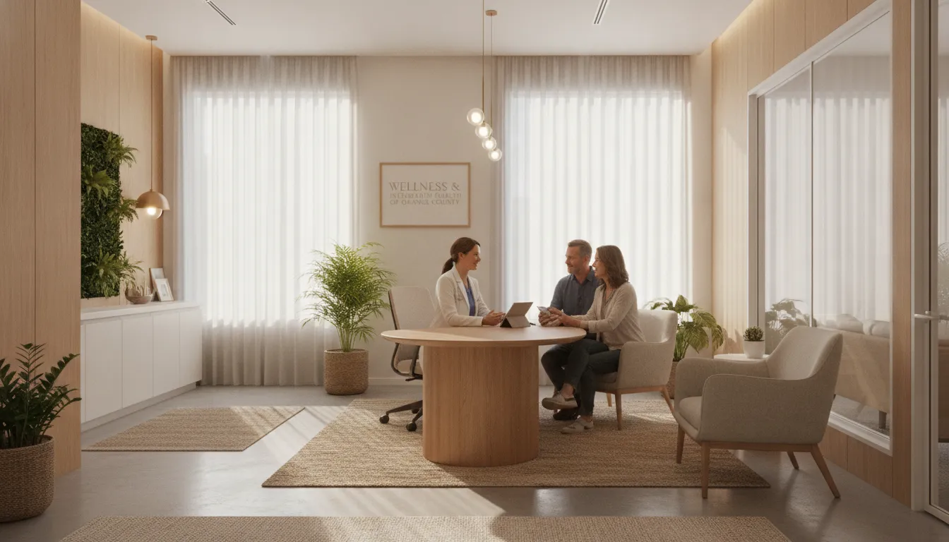 Functional medicine doctor's office in Orange County with warm healing atmosphere