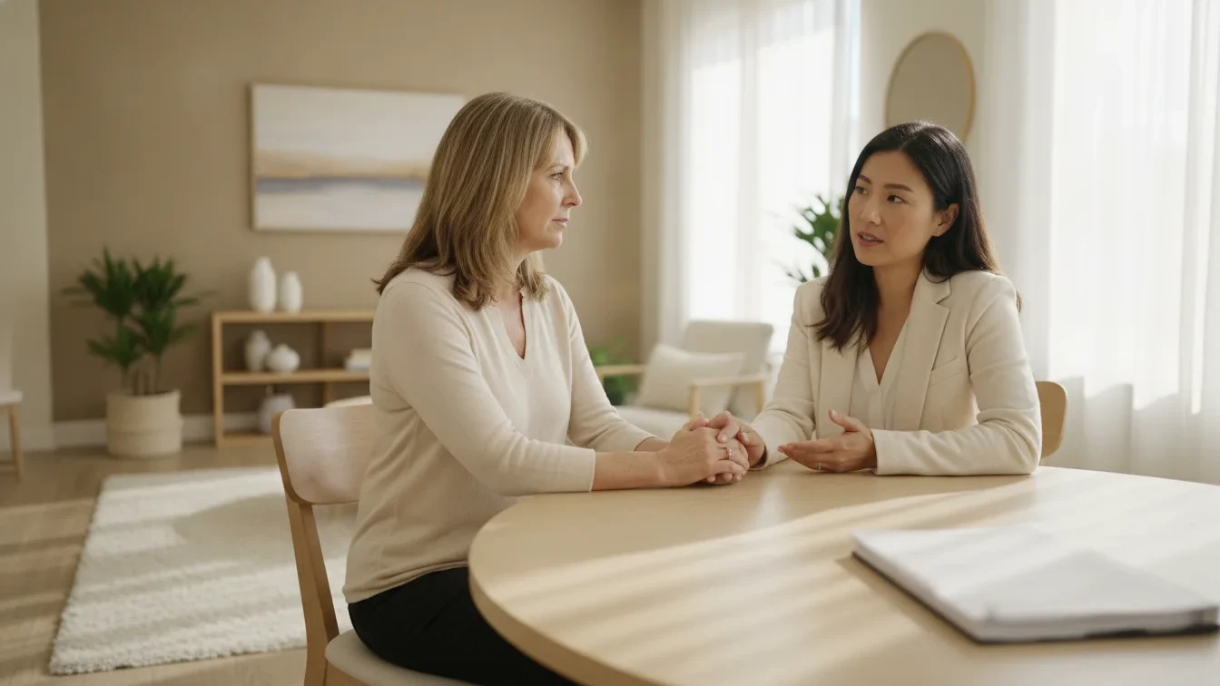 Adult discussing memory changes with a clinician during a functional medicine assessment
